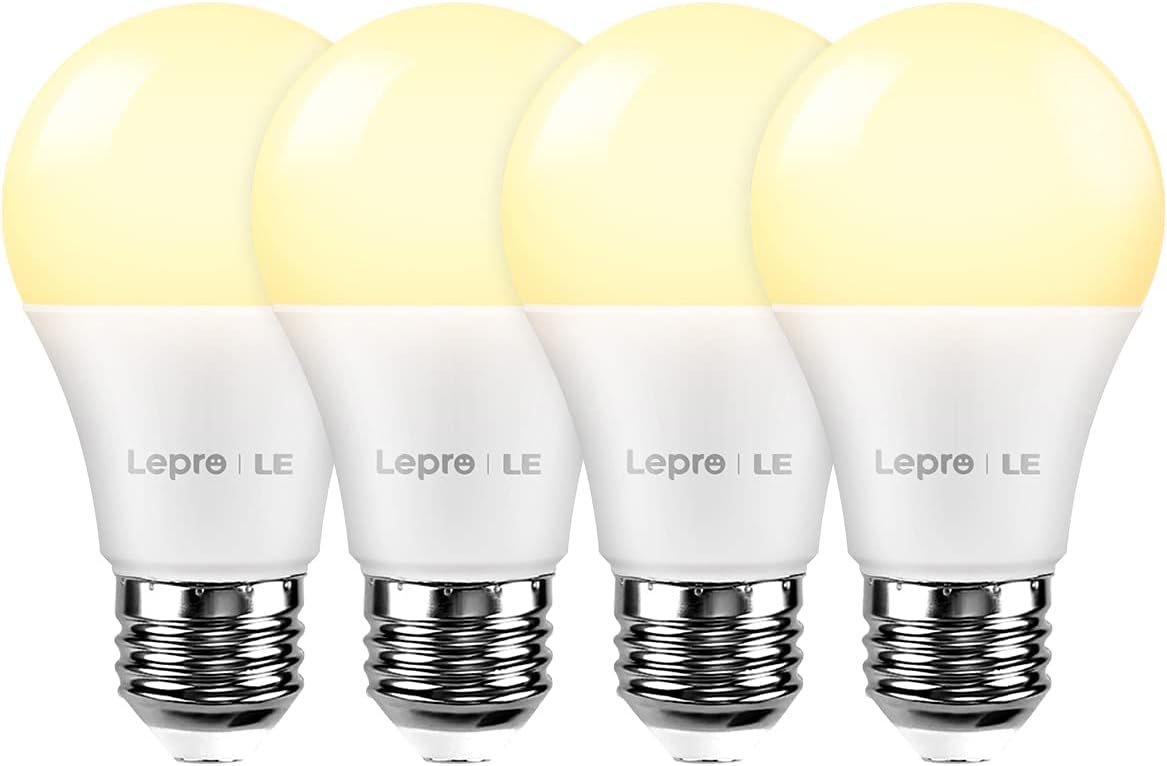 Lighting EVER LED Smart Light Bulbs, Compatible with Alexa and Google Assistant, 60 Watt Equivalent, Dimmable with App (Not Support Traditional Dimmers), Warm White 2700K, A19 E26, 2.4GHz WiFi Only
