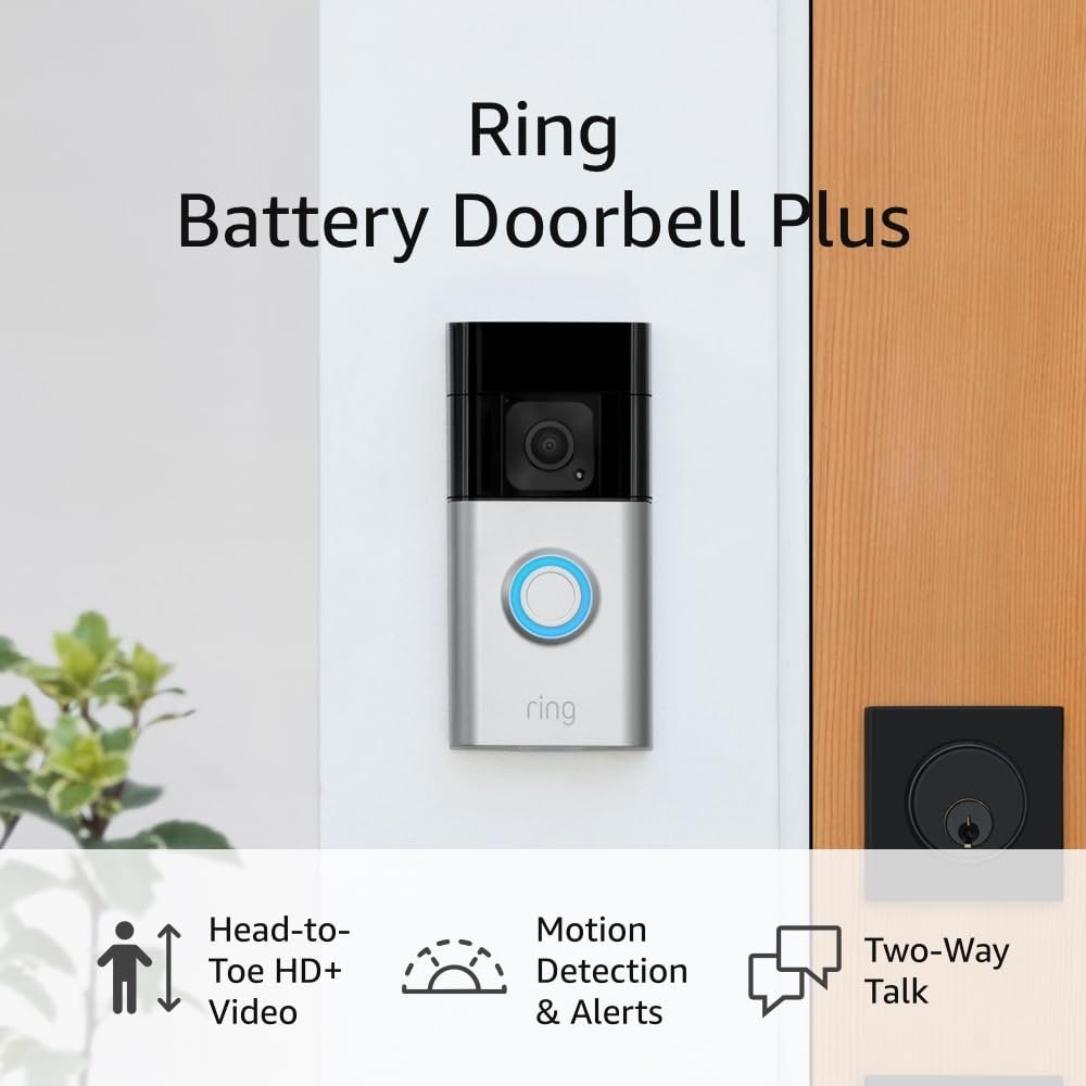 Like-New Ring Battery Doorbell Plus (newest model) | Head-to-Toe HD+ Video, motion detection & alerts, and Two-Way Talk