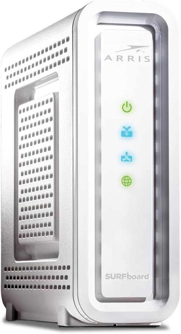 ARRIS (SB6190) – Cable Modem – Fast DOCSIS 3.0 32×8 Gigabit Cable Modem, For Comcast Xfinity, Cox, Spectrum and more, 1 Gbps Port, 800 Mbps Max Internet Speed, 1 Year Warranty – (No Built-in Wifi)