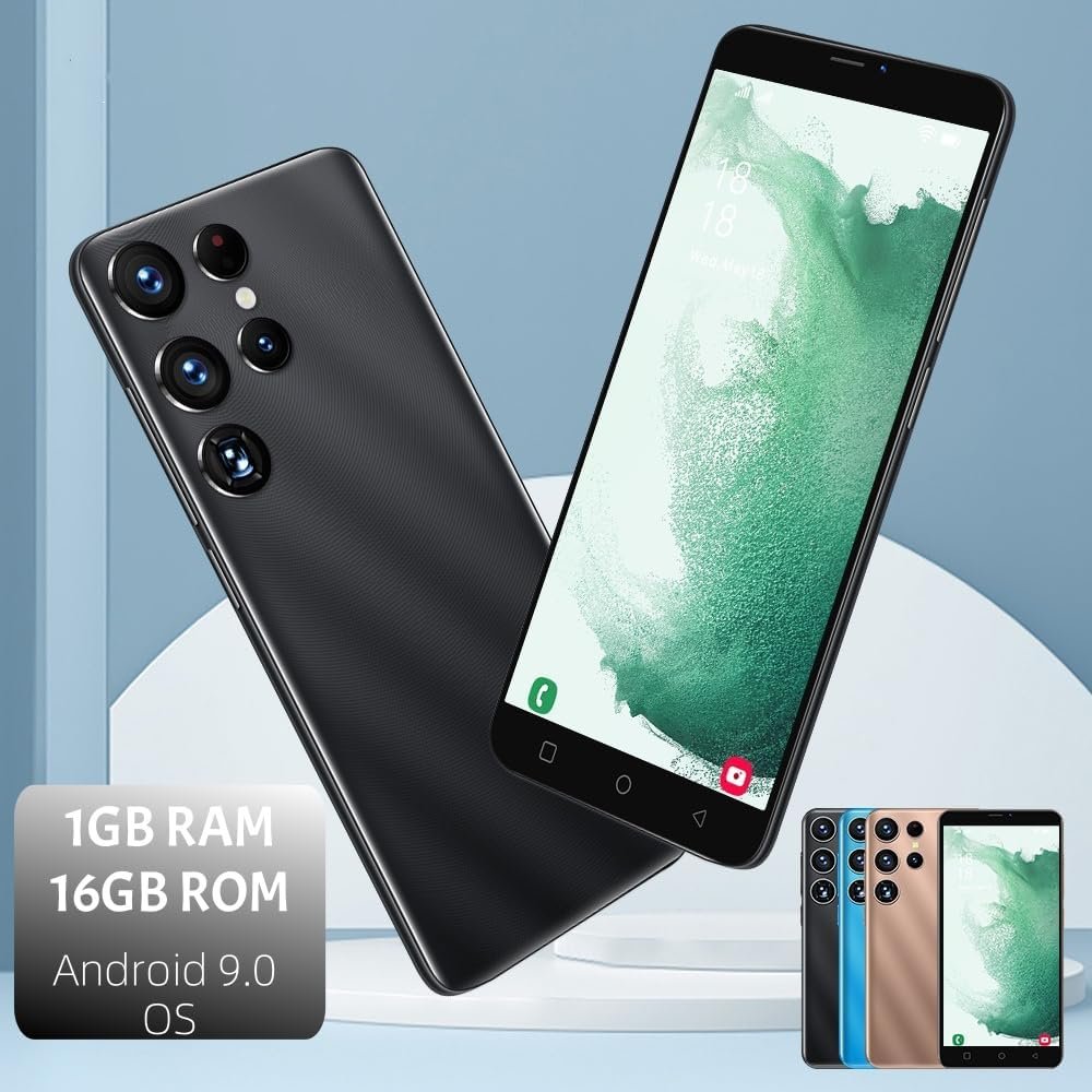 Mobile Phone, 5.0-inch Screen, Android 9.0 OS,16GB ROM (SD to 128GB), Dual SIM Dual Cameras，Face ID Unlock Cell Phones(Black)
