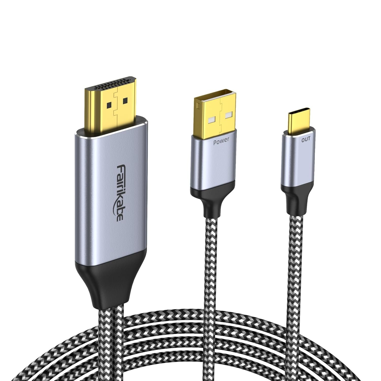 HDMI to USB C Cable 4K60Hz 10FT, HDMI Source to USB C Monitor Display Adapter, Compatible with Xreal Air, Xreal One, Nreal, RayNeo,Rokid AR Glasses, Steam Deck Dock, PS5, Xbox, Portable Monitor