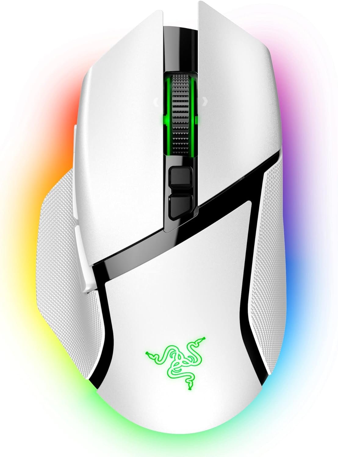 Razer Basilisk V3 Pro Customizable Wireless Gaming Mouse: Fast Optical Switches Gen-3 – HyperScroll Tilt Wheel – Chroma RGB – 11 Programmable Buttons – Focus Pro 30K Optical Sensor – White