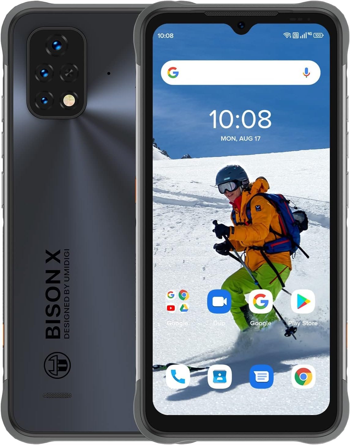 UMIDIGI Bison X10S Unlocked Rugged Smartphones,4GB+32GB 6150mAh Battery IP68/IP69K Waterproof Shockproof Phone with 6.53″ Large Full Screen Smartphone 16MP Main Camera Cell Phone