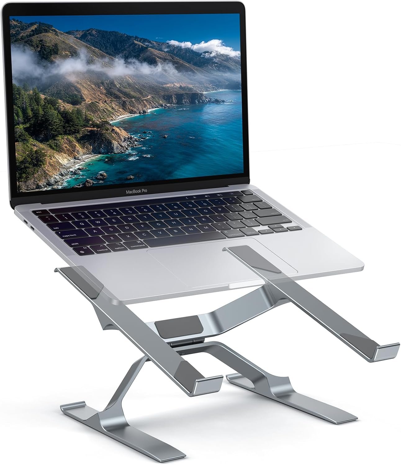 OMOTON More Stable Laptop Stand, Aluminum Adjustable Laptop Holder Stand for Desk, Ergonomic Detachable Notebook Riser Suitable for All Laptops (11-16 inch)