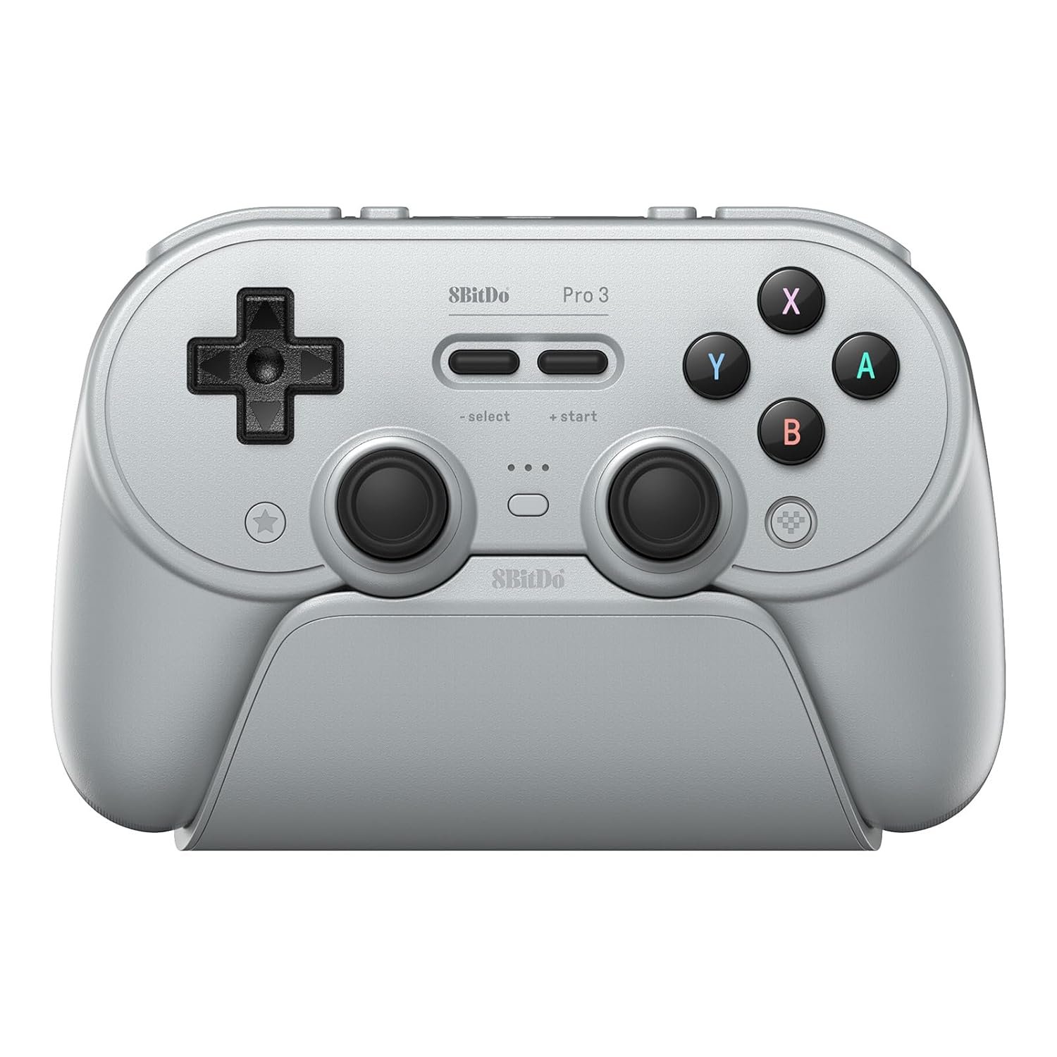 8BitDo Pro 3 Bluetooth Controller for Switch/Switch 2 – TMR Joysticks, Swappable ABXY Buttons, Pro Back Buttons, Charging Dock, Hall Effect Triggers, for Windows, Apple, SteamOS, Android – Gray