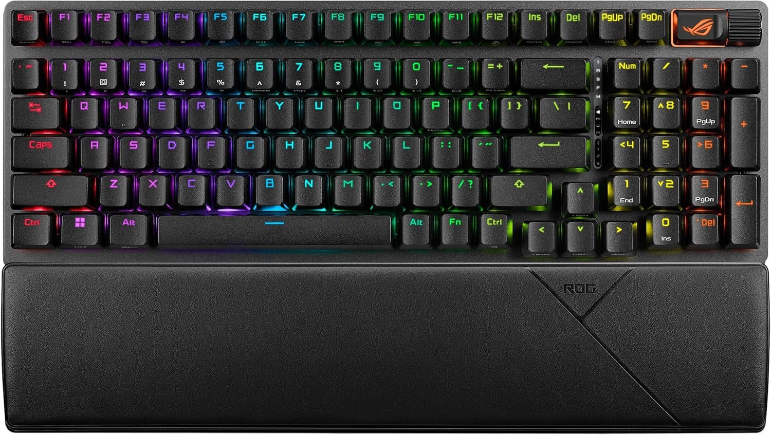ASUS ROG Strix Scope II 96 Wireless Mechanical Gaming Keyboard – 96% Full-Size, Tri-Mode Connectivity, Hot Swappable Pre-lubed ROG NX Snow Linear Switches, PBT Keycaps, RGB, PC/Mac Support-Black